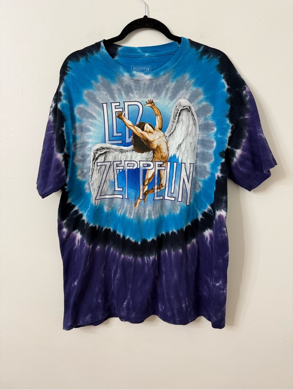 {XL} Led Zeppelin Tie-Dye Graphic Tee - Blue, Purple, Black